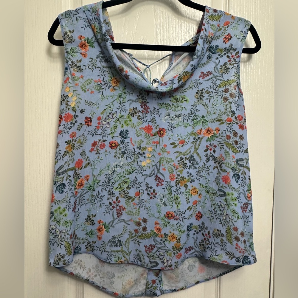 Zara Blue Floral Tank Top